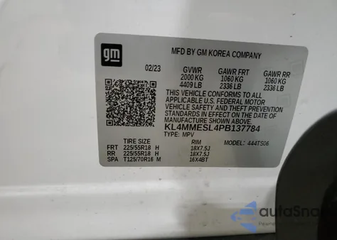 2023 Buick Encore Gx Select из США, поврежденный, VIN KL4MMESL4PB137784